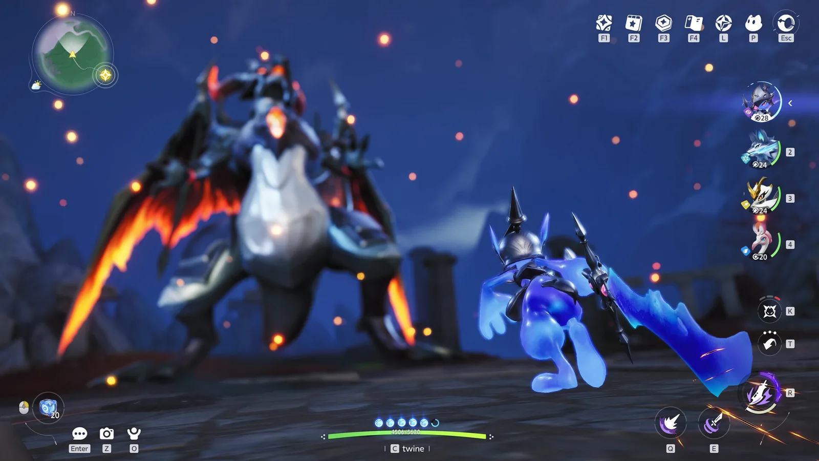 Official Aniimo screenshot of Twining during a combat encounter